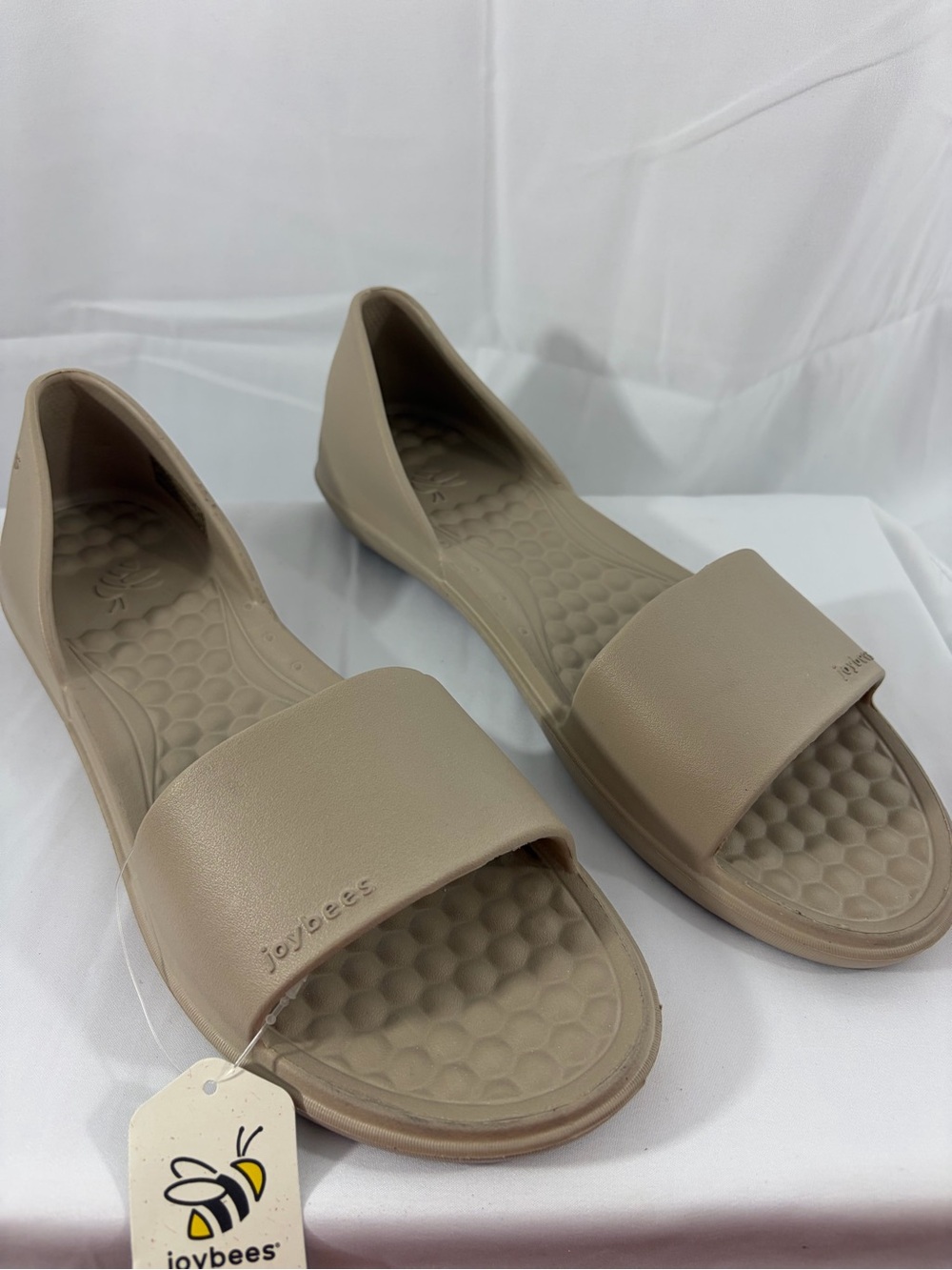 NWT Joybees Women's Size 11 Beige D'Orsay Slide Sandals